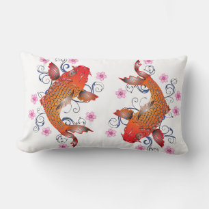 Cojín Lumbar Carpa floral del koi