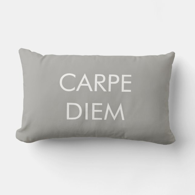Cojín Lumbar Carpe Diem Gray White Latin (Anverso)