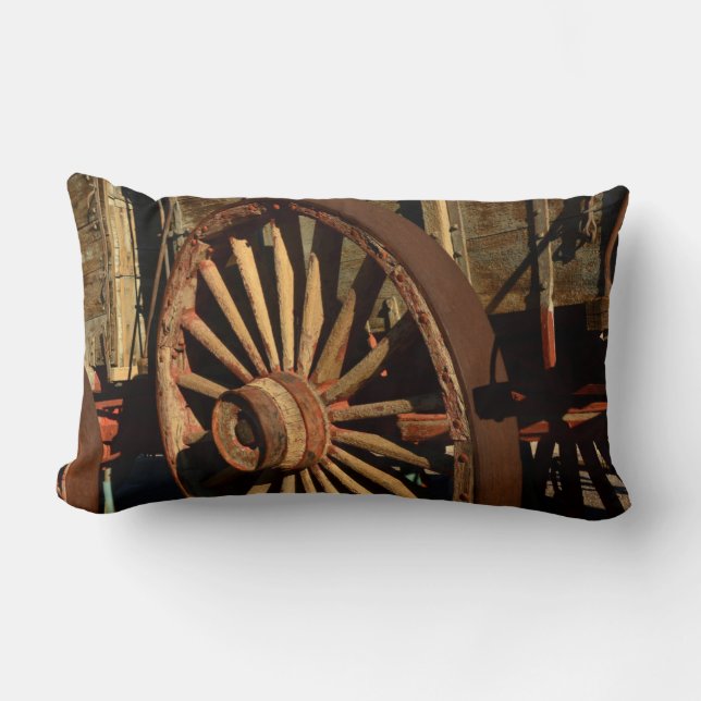 Cojín Lumbar Carro antiguo del tren de la mula (Anverso)