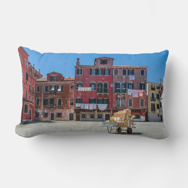 Cojín Lumbar Carro con cajas en Venecia (Anverso)