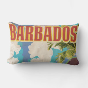 Cojín Lumbar Cartel de viaje a Barbados