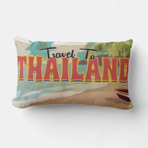 Cojín Lumbar Cartel de viaje a Tailandia