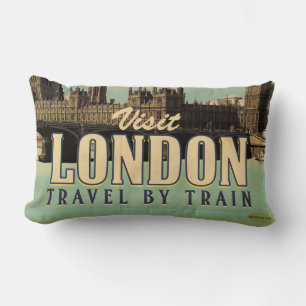 Cojín Lumbar Cartel vintage de visita a Londres