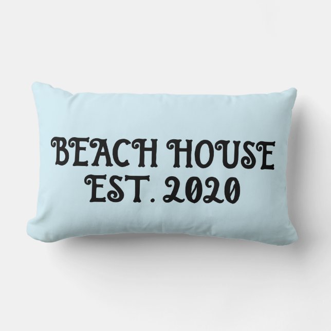 COJÍN LUMBAR CASA DE PLAYA PERSONALIZADO LUMBAR PASTEL BLUE PIL (Anverso)