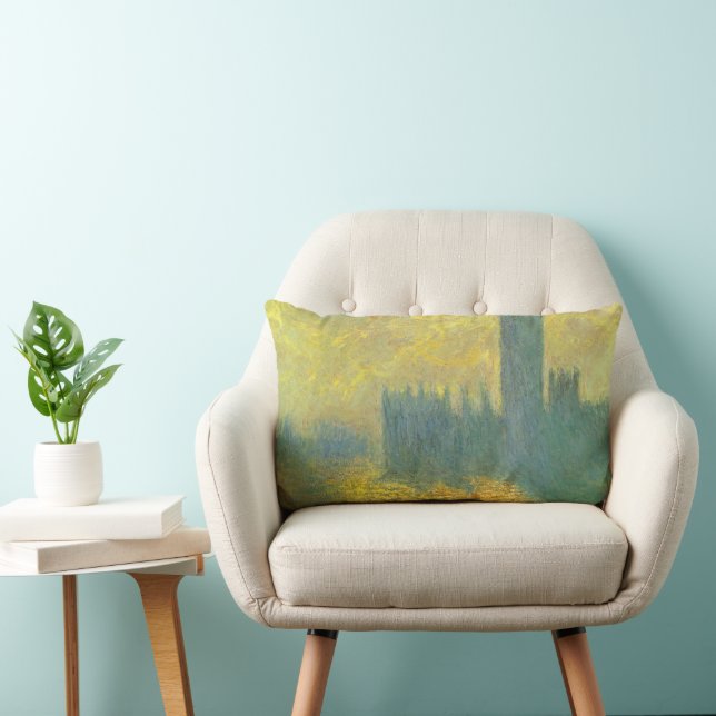 Cojín Lumbar Casas del Parlamento, Cielo tormentoso de Claude M (Silla)