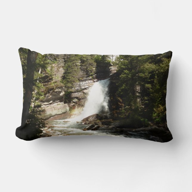 Cojín Lumbar Cascada Baring en el Parque Nacional Glacier (Anverso)