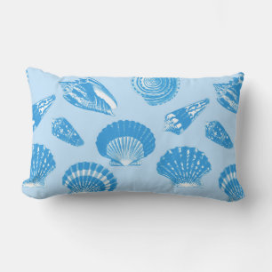 Cojín Lumbar Cascos de mar - Azules y blancos ceruleños