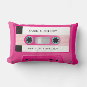 Cojín Lumbar CASSETTE TAPE música retro disco rock rosado calie