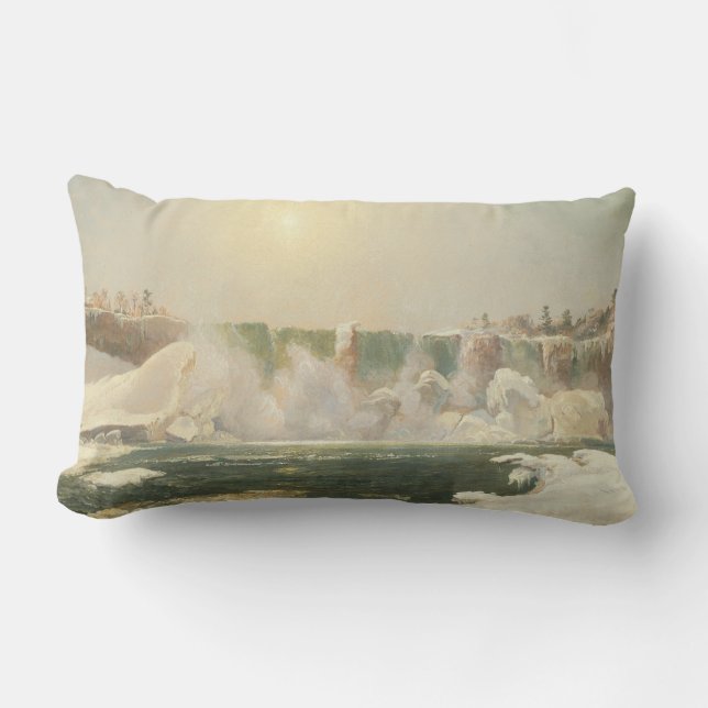 Cojín Lumbar Cataratas del Niágara en invierno (hielo en el agu (Anverso)