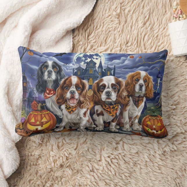 Cojín Lumbar Cavalier King Charles Spaniel Halloween Espeluznan (Manta)