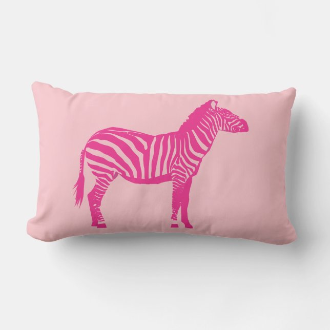 Cojín Lumbar Cebra: fucsia y rosa claro (Anverso)