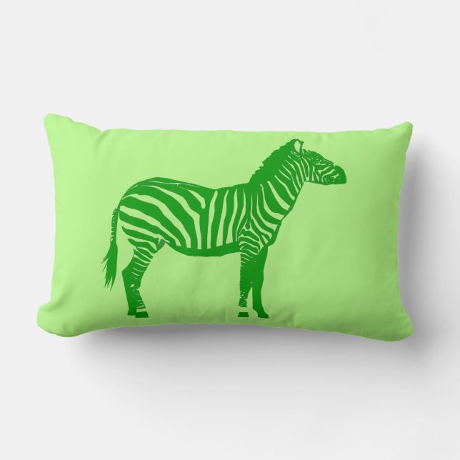 Cojín Lumbar Cebra - Tonos de verde animo (Anverso)