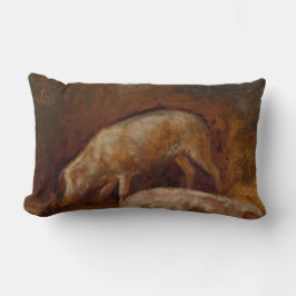 Cojín Lumbar Cerdos en una estable (arte animal)