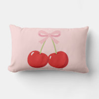 Cerezas Rojas con Lazo Rosa Coquette Estilo Cottag