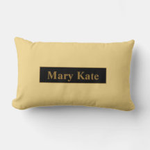 Champagne con el nombre de oro Lumbar Pillow