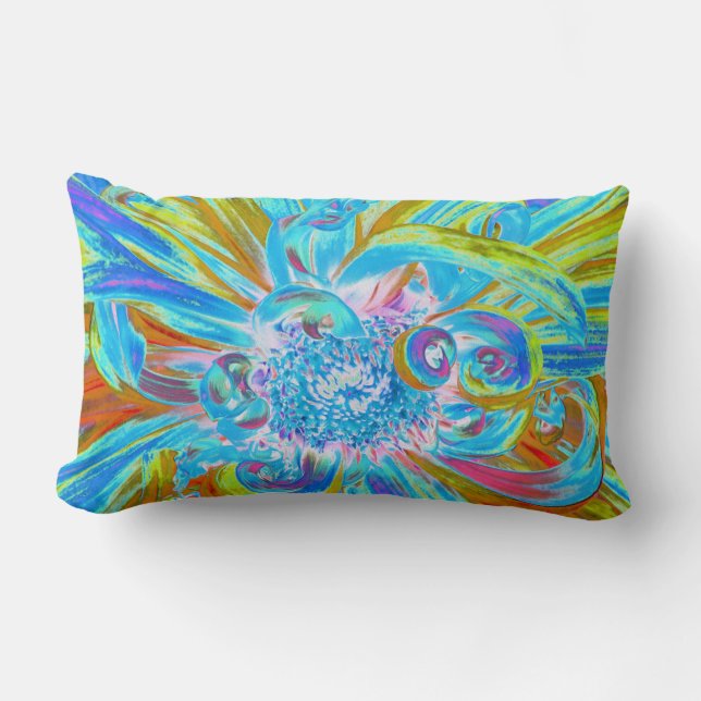 Cojín Lumbar Chartreuse festivo y Petales de flores de Dahlia a (Anverso)