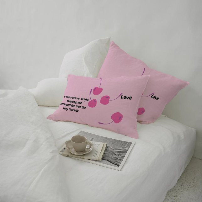 Cojín Lumbar Cherry Love – Pop Art Cherries - Valentine’s Day (Subido por el creador)