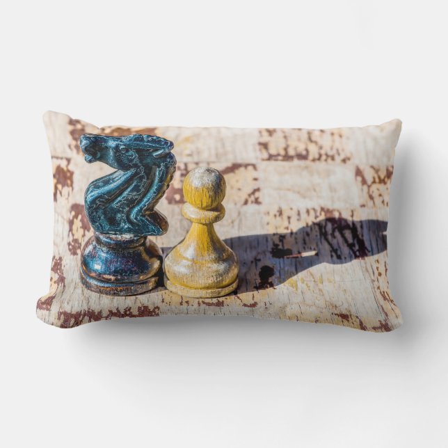 Cojín Lumbar Chess Pawn y Knight - Veteranos (Anverso)
