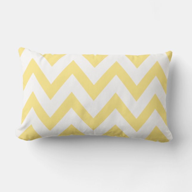 Cojín Lumbar Chevron amarillo pastel (Anverso)