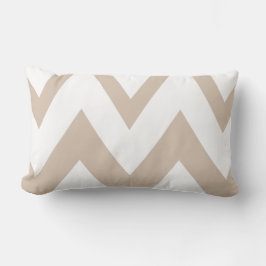 Cojín Lumbar Chevron Blanco y Tan - Marrón -