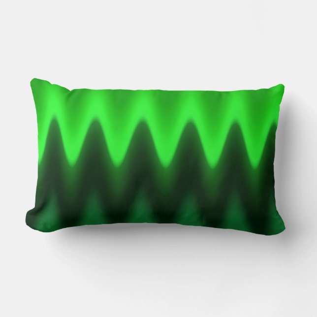 Cojín Lumbar Chevron de degradado verde (Anverso)