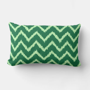 Cojín Lumbar Chevron Ikat - Pino y verde claro