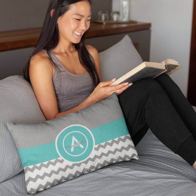 Cojín Lumbar Chevron Verde azulado gris (Subido por el creador)