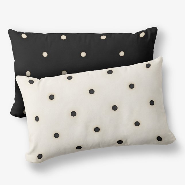 Cojín Lumbar Chiaroscuro Polka Dots Reversibles de 2 lados (Flip the pillow for a different look)