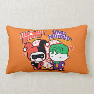 Cojín Lumbar Chibi Harley Quinn & Chibi Joker Hearts