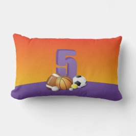Cojín Lumbar Chica 5.ª Bolas Deportivas de Cumpleaños