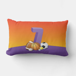 Cojín Lumbar Chica 7.ª Bolas Deportivas de Cumpleaños