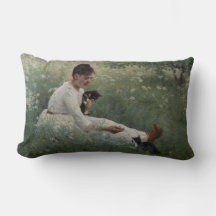 Chica con gatos en un paisaje veraniego (gatitos)