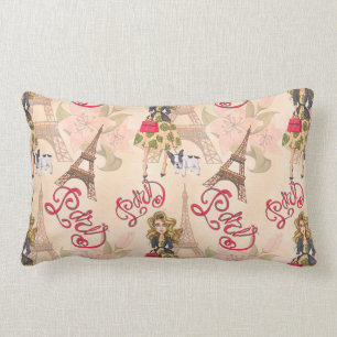 Cojín Lumbar Chica de la moda en el modelo de París