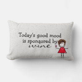 Cojín Lumbar Chica de palo con vino y zapatillas