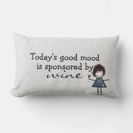 Cojín Lumbar Chica de palo con vino y zapatillas