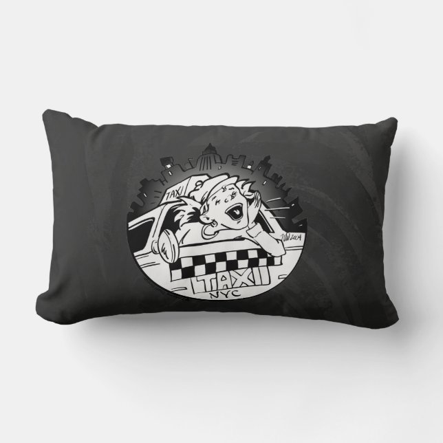 Cojín Lumbar Chica de taxi (Anverso)