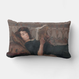 Cojín Lumbar Chica leyendo un libro (Reclinando en un Divan)