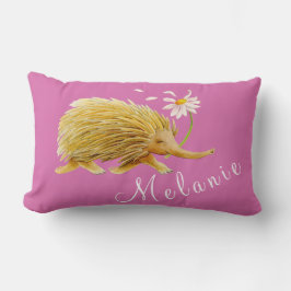 Cojín Lumbar Chicas caprichosos de la acuarela de Echidna nombr
