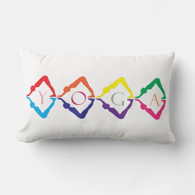 Cojín Lumbar Chicas de YOGA multicolores (Anverso)