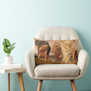 Cojín Lumbar Chicas griegas recogiendo guijarros de Lord Leight