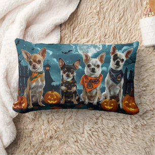 Cojín Lumbar Chihuahua Halloween Espeluznante