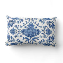 Chinoisería Floral Azul Acuarela Blanca