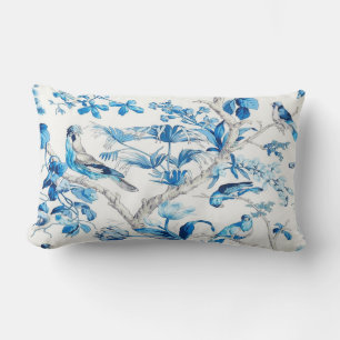 Cojín Lumbar Chinoiserie azul y blanca