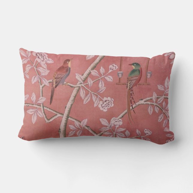 Cojín Lumbar Chinoiserie rosa (Reverso )