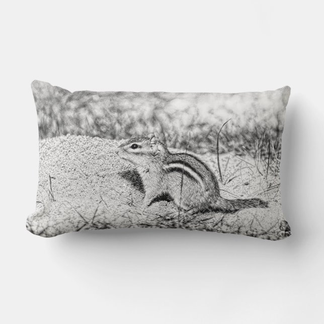 Cojín Lumbar Chipmunk Sketch (Anverso)