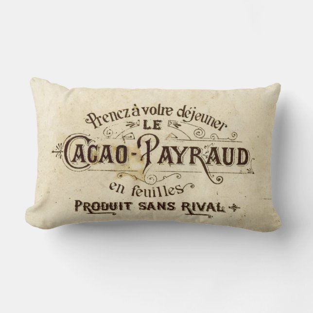 Cojín Lumbar Chocolate del francés del vintage (Anverso)
