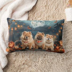 Cojín Lumbar Chow Chow Halloween Spooky