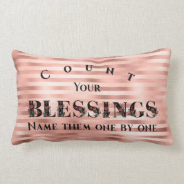 Cojín Lumbar Christian cuenta tus bendiciones Rosa oro