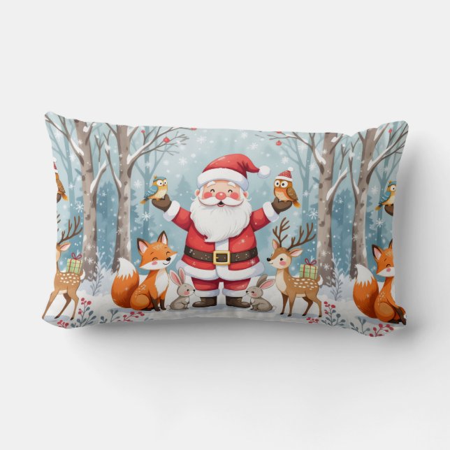 Cojín Lumbar Christmas Animals Throw Pillow (Reverso )