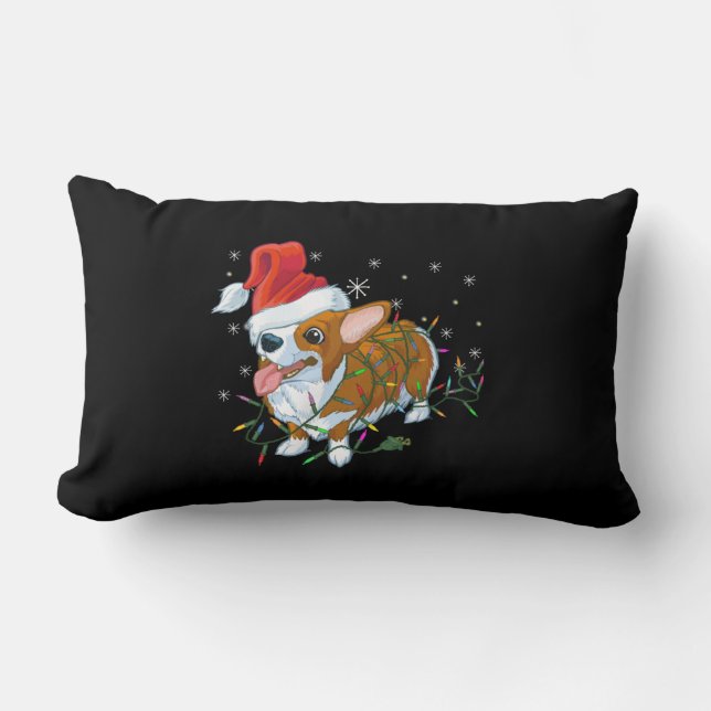 Cojín Lumbar Christmas Corgi (Anverso)